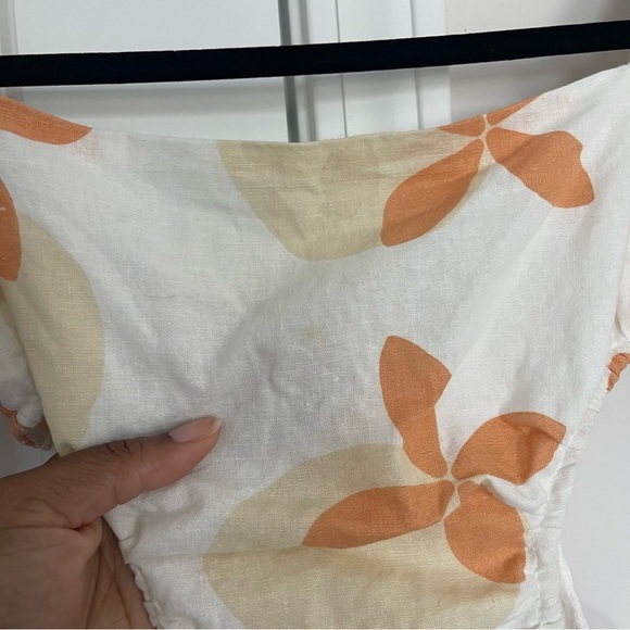 Sabo Skirt Zola Floral Linen Cotton Side Cutout Mini Dress - Picture 11 of 11